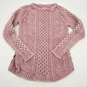 LL Bean | Pink Cable Knit Sweater | size XS